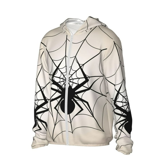 Picia Spiders On The Web 1 Women's Men's UPF 50  Sun Protection Hoodie Shirt Long Sleeve SPF Fishing Outdoor UV Hiking Lightweight Shirts-X-Large