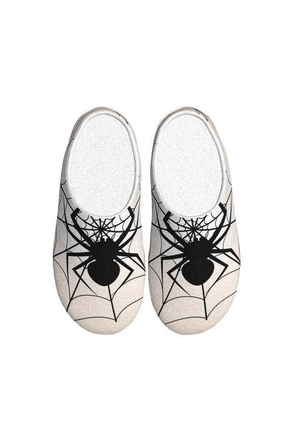 Spiders On The Web 1 for Women's Lamb-hug Comfy Fleece House Slippers Memory Foam, Slip-on House Shoes Indoor Outdoor-46/47