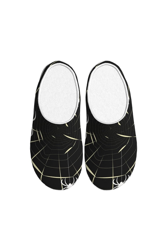 Spiders On The Web for Women's Lamb-hug Comfy Fleece House Slippers Memory Foam, Slip-on House Shoes Indoor Outdoor-37/38