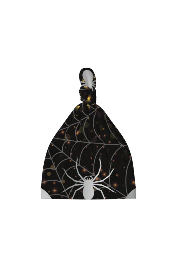 Spiderweb Bats And A Spider Printed Preemie Hats for Baby Girls Cotton Premature Knot Hats Newborn Hospital Cap Warm Knot Beanie Nicu for Preemie Girls and Boys