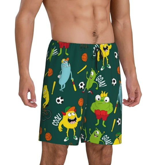 Picia Sport Monster Pajama Shorts for Men, Men's Pajama Bottoms, Sleepwear,Short Pajama Pants-3X-Large
