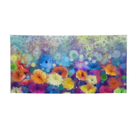 Picia Spring Flower Seasonal Pattern Party Banner, Festive Decoration, Holiday Banner, Celebration Decor, Event Banner, Reusable Party Banner-Small