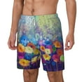 thumbnail image 1 of Picia Spring Flower Seasonal pattern Mens Swim Trunks with Compression Liner Stretch Beach Shorts Quick Dry with Zipper Pockets No-Chafing Board Shorts-Medium, 1 of 1