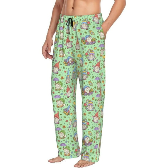 Picia Spring Gnomes Mens Soft Woven Cotton Elastic Waistband Sleep Pajama Pant Lounge Sleep Pant With Pockets And Drawstring-XX-Large