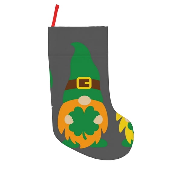 Picia Spring St PatrickS Day Irish Gnomes Pattern Christmas Stockings, 18 Inches Knit Christmas Stockings, Stockings Christmas Cable Knitted Xmas Hanging Stockings