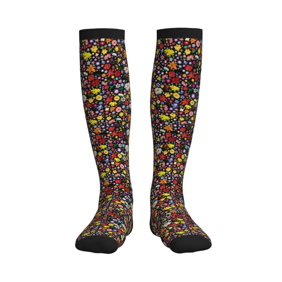 Picia Spring And Summer Flowers Printed Sports Compression Socks - 15-20mmHg Graduated Compression, High-Performance Soft and Breathable Socks for Men and Women