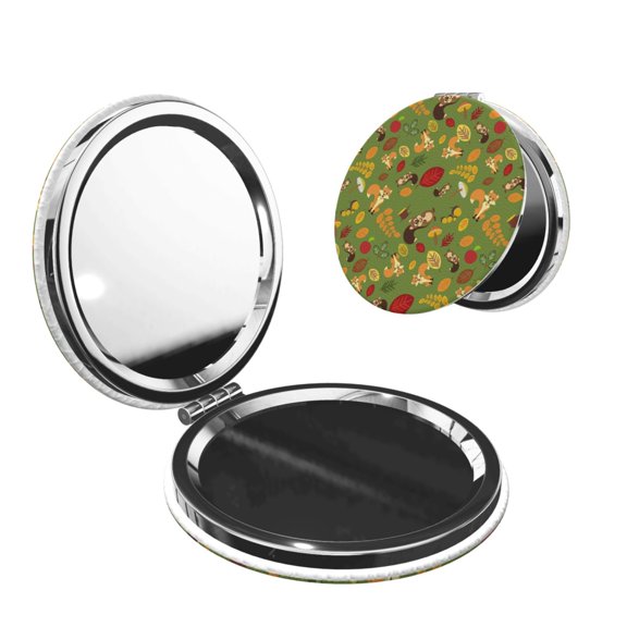 Picia Squirrel And Fox In The Forest for Compact Vanity Mirror , Travel Makeup Mirror , Portable Magnifying Cosmetic Mirror for Daily, Work, Business-Round Shape