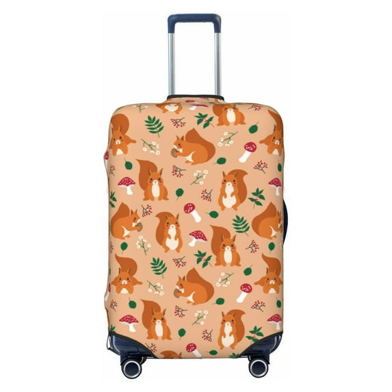 Picia Squirrel And Mushroom Luggage Protector Cover Thicken Suitcase Protector Cover Fit 18-32 Inch Luggage-Large
