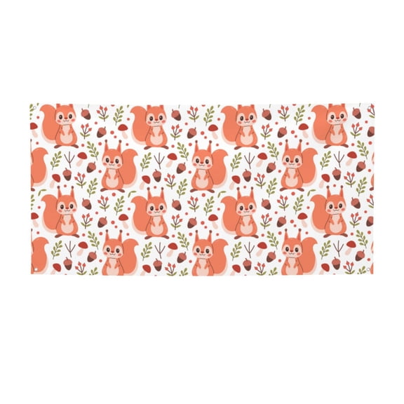 Picia Squirrel And Pattern Party Banner, Festive Decoration, Holiday Banner, Celebration Decor, Event Banner, Reusable Party Banner-Small