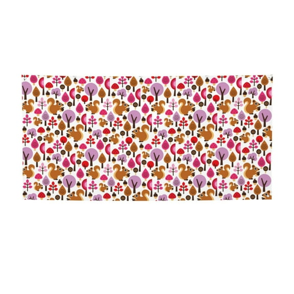 Picia Squirrel In The Forest Pattern Party Banner, Festive Decoration, Holiday Banner, Celebration Decor, Event Banner, Reusable Party Banner-Small