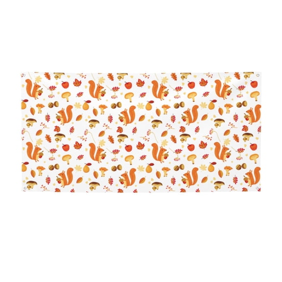 Picia Squirrel InThe Forest3 Pattern Party Banner, Festive Decoration, Holiday Banner, Celebration Decor, Event Banner, Reusable Party Banner-Small