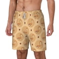 thumbnail image 1 of Picia Squirrel And Nuts pattern Mens Swim Trunks with Compression Liner Stretch Beach Shorts Quick Dry with Zipper Pockets No-Chafing Board Shorts-Medium, 1 of 9