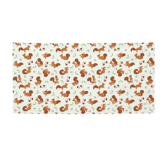 Picia Squirrel Playing Pattern Party Banner, Festive Decoration, Holiday Banner, Celebration Decor, Event Banner, Reusable Party Banner-Small