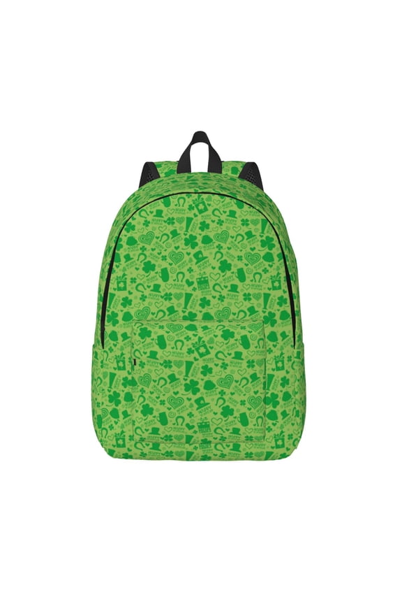 St Patrick's Day Printed Canvas Daypack - Stylish and Durable Vintage Compact Backpack - Class, Work, Travel, or Laptop Bookbag,Organized Compartments-Small
