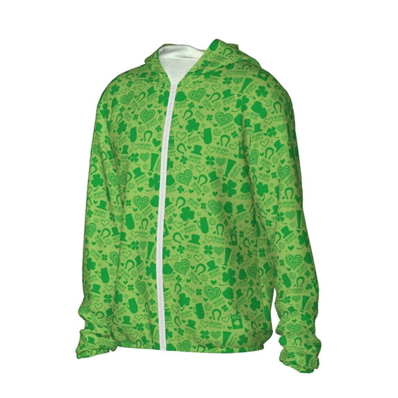 Picia St Patrick's Day Women's Men's UPF 50+ Sun Protection Hoodie Shirt Long Sleeve SPF Fishing Outdoor UV Hiking Lightweight Shirts-3X-Large