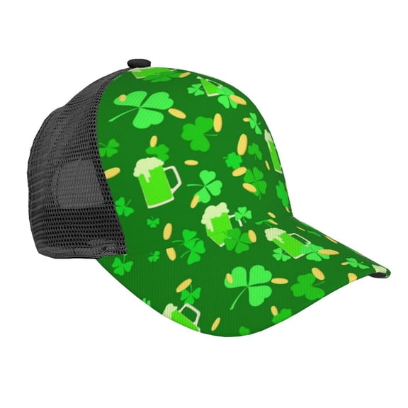 Picia St Patrick's Day2 Pattern Trucker Hat,Baseball Cap,Sun Protection Cap,Stylish Headwear,Leisure Cap,Outdoor Sports Cap