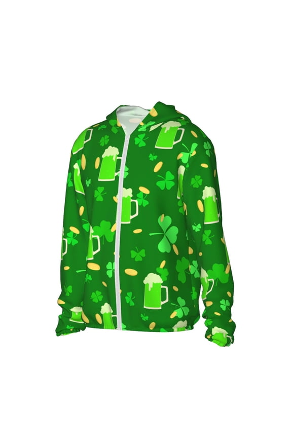 St Patrick's Day2 Women's Men's UPF 50+ Sun Protection Hoodie Shirt Long Sleeve SPF Fishing Outdoor UV Hiking Lightweight Shirts-Small