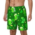 thumbnail image 1 of Picia St Patrick's Day2 pattern Mens Swim Trunks with Compression Liner Stretch Beach Shorts Quick Dry with Zipper Pockets No-Chafing Board Shorts-Small, 1 of 9