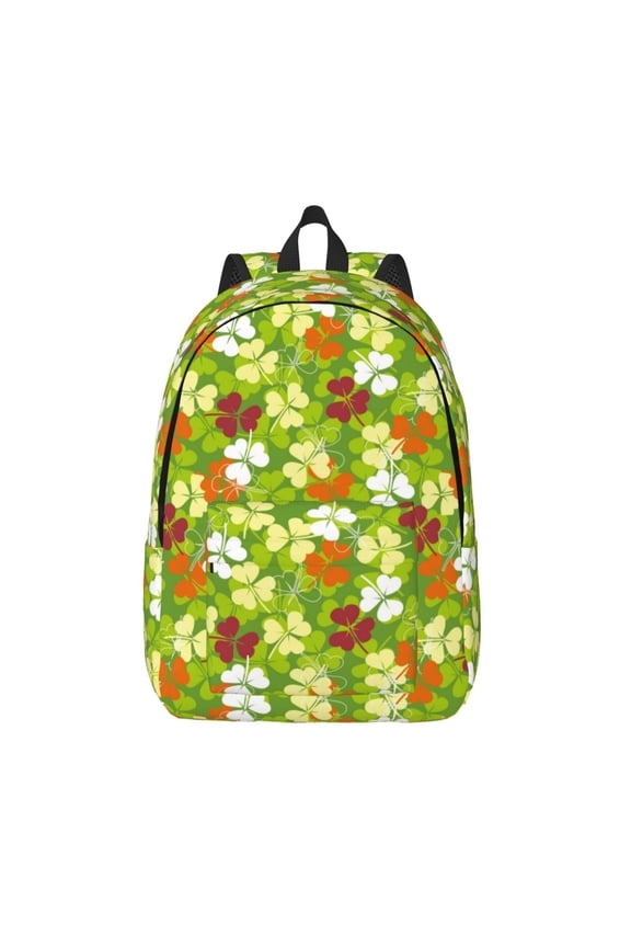 St. Patrick's Day3 Printed Canvas Daypack - Stylish and Durable Vintage Compact Backpack - Class, Work, Travel, or Laptop Bookbag,Organized Compartments-Medium