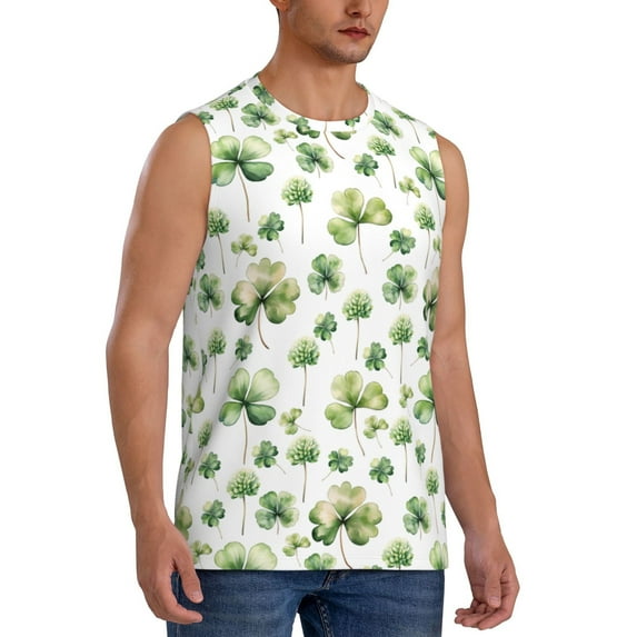 Picia St Patrick's Day3 mens Cotton Tank Undershirts , Moisture-wicking Ribbed Tanks, Lightweight Cotton Tank Undershirts-Small