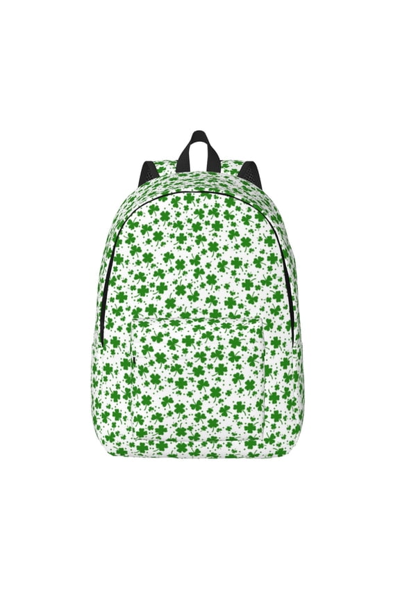 St Patrick's Day4 Printed Canvas Daypack - Stylish and Durable Vintage Compact Backpack - Class, Work, Travel, or Laptop Bookbag,Organized Compartments-Medium