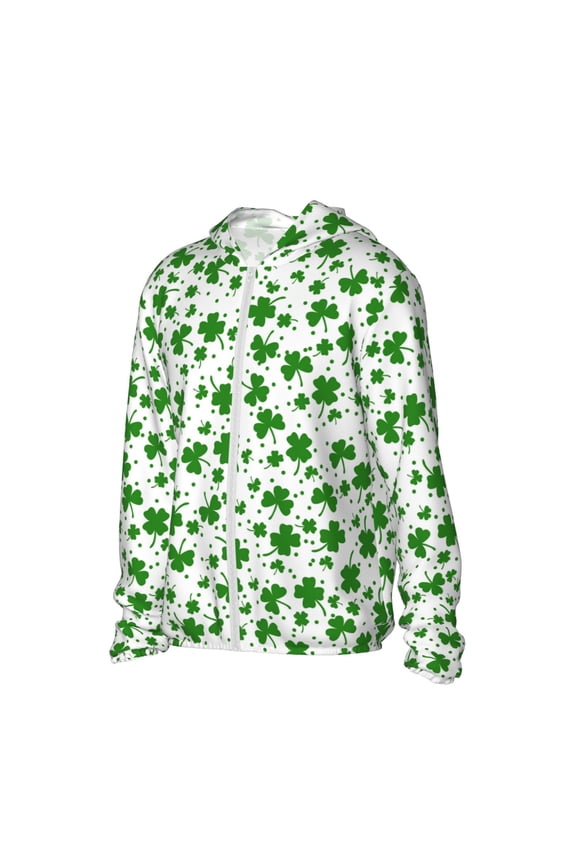 St Patrick's Day4 Women's Men's UPF 50+ Sun Protection Hoodie Shirt Long Sleeve SPF Fishing Outdoor UV Hiking Lightweight Shirts-X-Large