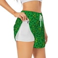 thumbnail image 1 of Picia St Patrick's Day5 Pattern Women's 2 in 1 Athletic Running Shorts High Waisted Workout Casual Gym Sweat Shorts with Comfy Liner Zipper Pockets-Small, 1 of 9