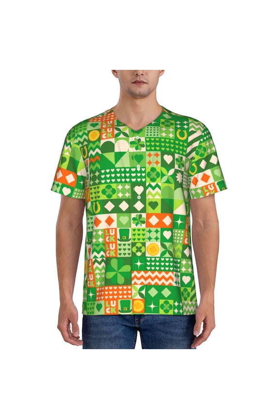 St Patrick's Day6 Pattern Mens Polo Shirts Quick Dry Short Sleeve Golf T Shirt Performance Moisture Wicking Casual Workout Baseball T-shirt-