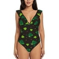 thumbnail image 1 of Picia St. Patrick's Day8 Blooming Jelly Womens Tummy Control Bathing Suits Slimming Ruffle Swimsuit One Piece Lace Swimwear-, 1 of 8