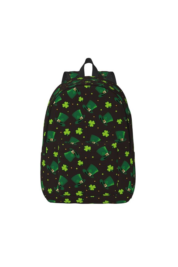 St. Patrick's Day8 Printed Canvas Daypack - Stylish and Durable Vintage Compact Backpack - Class, Work, Travel, or Laptop Bookbag,Organized Compartments-Small