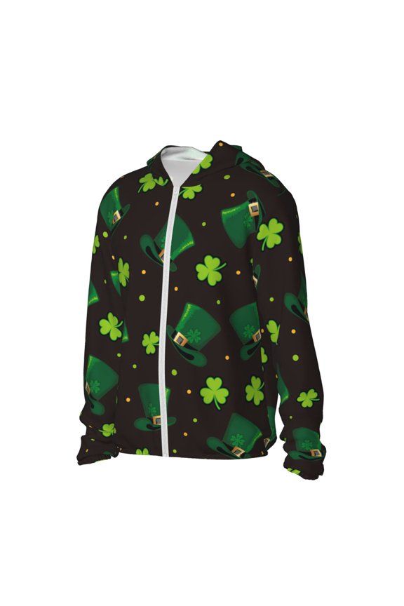 St. Patrick's Day8 Women's Men's UPF 50+ Sun Protection Hoodie Shirt Long Sleeve SPF Fishing Outdoor UV Hiking Lightweight Shirts-Small