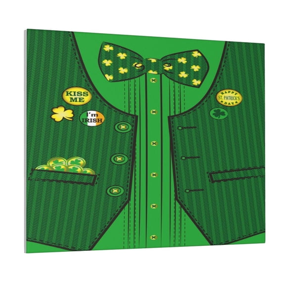 Picia St Patrick's day Pattern Decorative Picture – Unique Wall Art, Modern Canvas Print for Trendy Interiors (Horizontal)