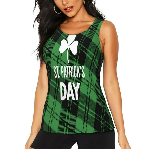 Picia St Patrick's day Pattern Women's Workout Tank Top,Breathable Activewear,Slim Fit Athletic Top,Versatile Workout Moisture-wicking top-XX-Large