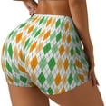 thumbnail image 1 of Picia St. Patrick's day argyle Printed Workout Shorts for Women Seamless Scrunch Butt Lifting High Waisted Yoga Gym Booty Running Moisture-wicking Short Pants-Medium, 1 of 8