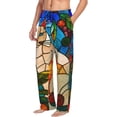 thumbnail image 1 of Picia Stained Glass Cat Art Mens Soft Woven Cotton Elastic Waistband Sleep Pajama Pant Lounge Sleep Pant With Pockets And Drawstring-Medium, 1 of 9