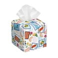 thumbnail image 1 of Picia Stamp Pattern Tissue Box Cover,PVC Leather Square Holder,Tissue Box Holder with Magnetic Bottom,Facial Paper Organizer Dispenser-5.2"X5.2"X5.2", 1 of 8