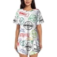 thumbnail image 1 of Picia Stamp Set Collection Pajamas Sets for Women Soft Short-Sleeved Pjs with Lounge Shorts Two Piece Sleepwear-Medium, 1 of 9