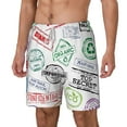 thumbnail image 1 of Picia Stamp Set Collection pattern Mens Swim Trunks with Compression Liner Stretch Beach Shorts Quick Dry with Zipper Pockets No-Chafing Board Shorts-3X-Large, 1 of 9