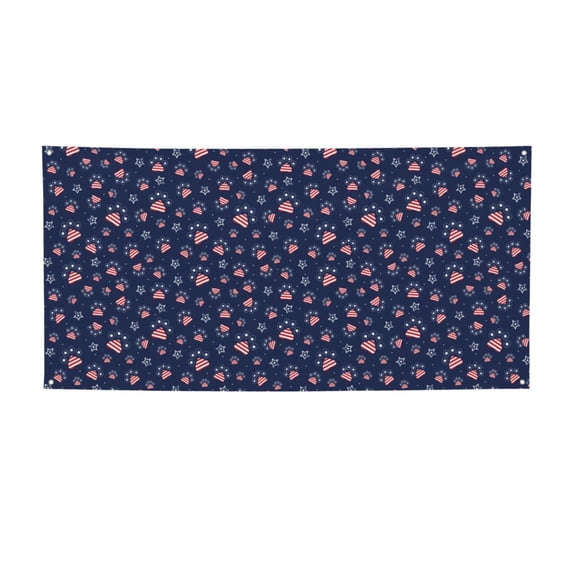 Picia Star Dog Paw Pattern Party Banner, Festive Decoration, Holiday Banner, Celebration Decor, Event Banner, Reusable Party Banner-Small