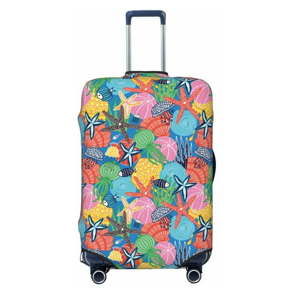 Picia Starfish And Algae Luggage Protector Cover Thicken Suitcase Protector Cover Fit 18-32 Inch Luggage-Medium