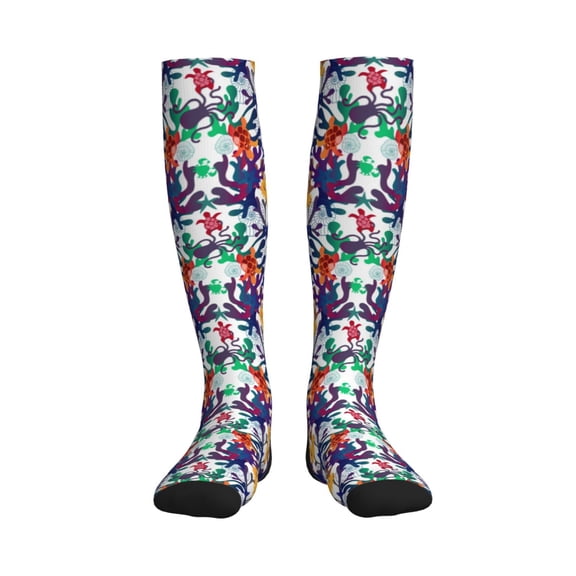 Picia Starfish And Turtle Printed Sports Compression Socks - 15-20mmHg Graduated Compression, High-Performance Soft and Breathable Socks for Men and Women