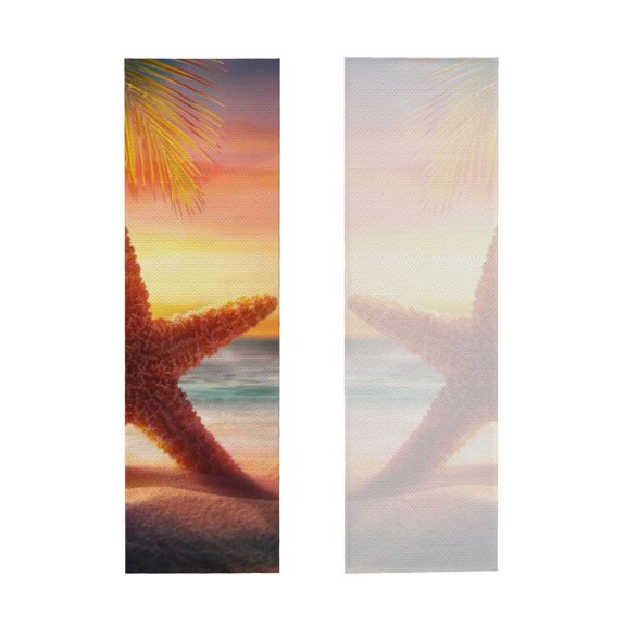 Picia Starfish Sunset Sea Beach Pattern Cooling Towels (40"x12") Cool Towel, Cold Towel, Microfiber Soft Breathable Chilly Ice Towel