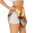 thumbnail image 1 of Picia Starfish Sunset Sea Beach Pattern Women's 2 in 1 Athletic Running Shorts High Waisted Workout Casual Gym Sweat Shorts with Comfy Liner Zipper Pockets-Large, 1 of 9