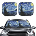 thumbnail image 1 of Picia The Starry Night 2 Piece Car Windshield Sun Shade Foldable | Foldable Sun Shield for Front Window Blocks UV Rays and Keeps Your Vehicle Cool-, 1 of 7