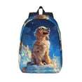 thumbnail image 1 of Picia Starry Sky Cloud Dog Printed Canvas Daypack - Stylish and Durable Vintage Compact Backpack - Class, Work, Travel, or Laptop Bookbag,Organized Compartments-Small, 1 of 6