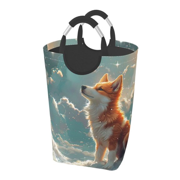 Picia Starry Sky Cloud Fox Laundry Basket With Handles Laundry Hamper Toys Storage Organizer Foldable Bucket Washing Bin Dirty Clothes Bag For Home Bathroom Bedroom Dorm