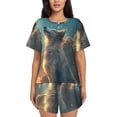 thumbnail image 1 of Picia Starry Sky Cloud Wolf Pajamas Sets for Women Soft Short-Sleeved Pjs with Lounge Shorts Two Piece Sleepwear-3X-Large, 1 of 9