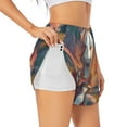 thumbnail image 1 of Picia Starry Sky Cute Horse Pattern Women's 2 in 1 Athletic Running Shorts High Waisted Workout Casual Gym Sweat Shorts with Comfy Liner Zipper Pockets-Small, 1 of 9