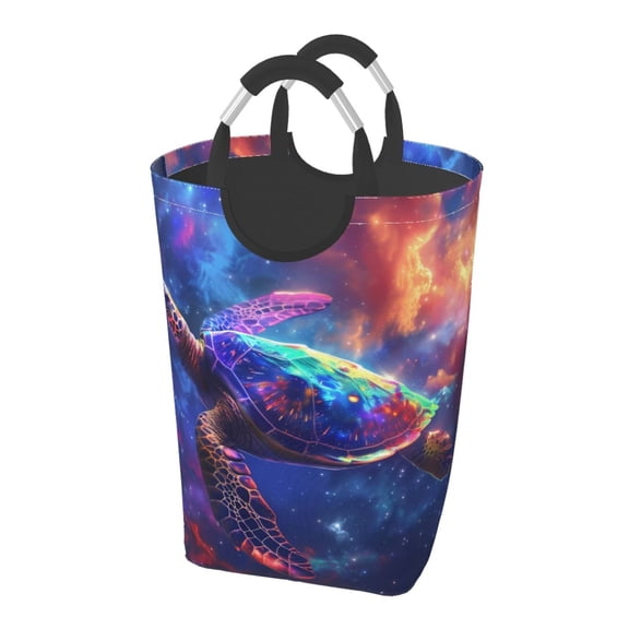 Picia Starry Sky Turtle Laundry Basket With Handles Laundry Hamper Toys Storage Organizer Foldable Bucket Washing Bin Dirty Clothes Bag For Home Bathroom Bedroom Dorm