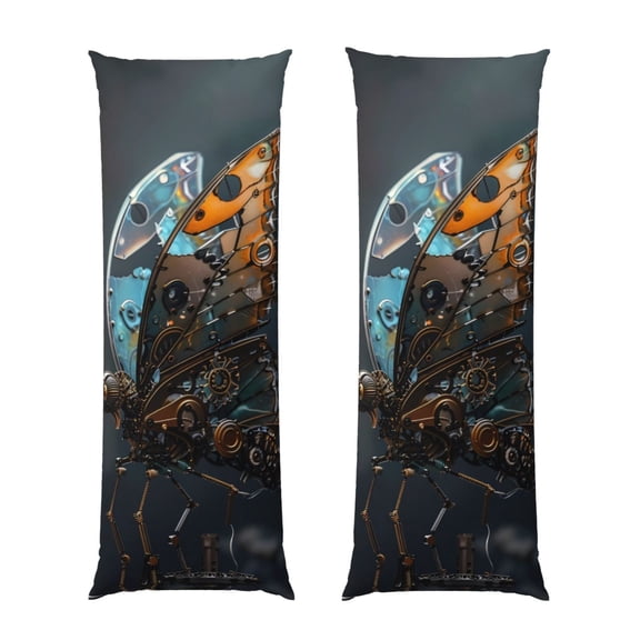 Picia Steampunk Mechanical Butterfly Body Pillow Cover - Super Soft Microfiber 20x54 Body Pillow Case - Envelope Closure, Wrinkle, Stain Resistant Body Pillow Cover,Elegant Bedding
